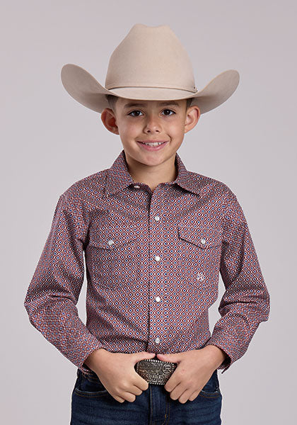 Boys Diamond Button-up