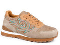 WOMENS FOOTWEAR JOGGER BEIGE COW SUEDE AND WESTERN STITCH