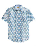 MENS S/S SHIRT   TIN HAUL Y/D ALLOVER PRINT -SNAP