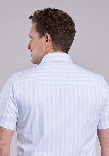MENS S/S SHIRT   STETSON SNAP 2 POCKET STRIPE