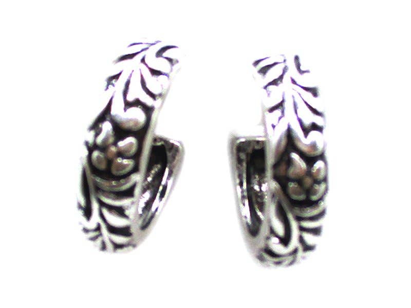 Western Metal Engraved 1" Hoop Earring