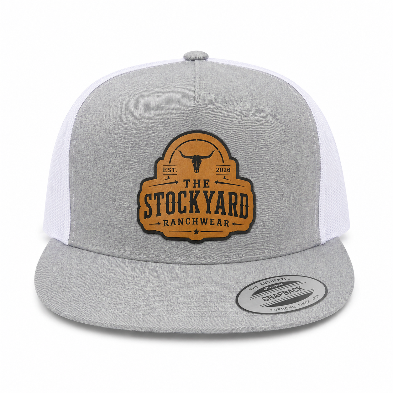 The Stockyard Ranchwear Signature SnapBack - grey and white