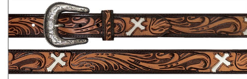 Mens Belt white cross