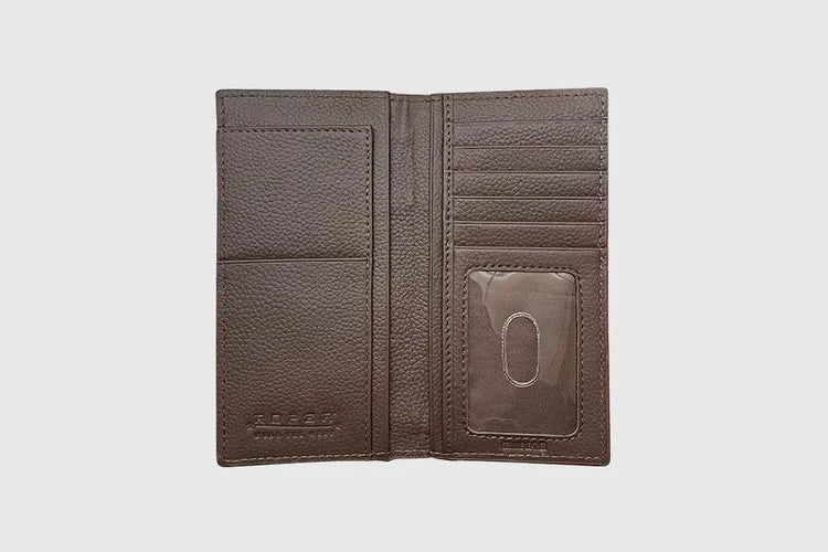 Ostrich Skin Checkbook Wallet with Aztek and crosses