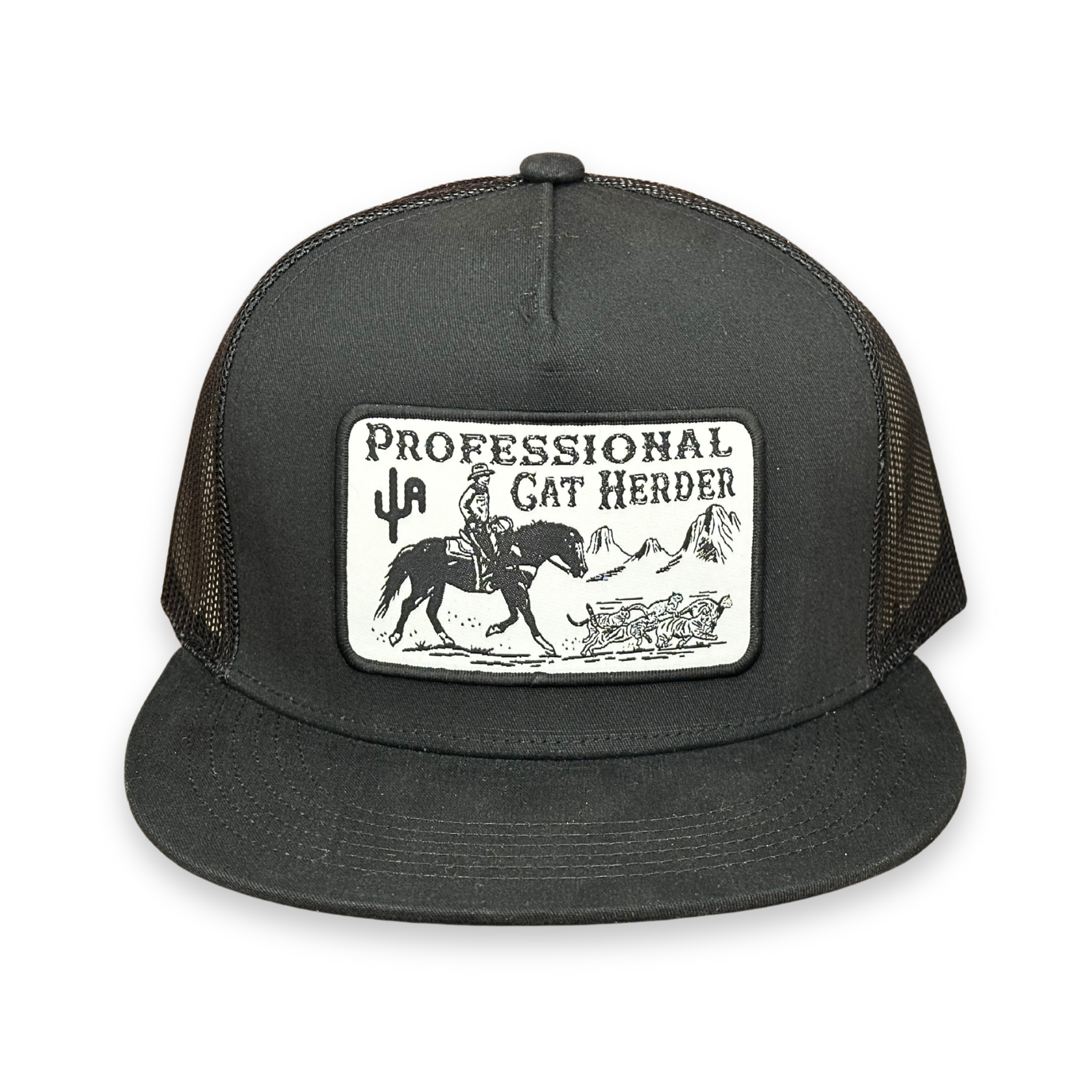"Cat Herder" - 6006 Black/ Black Mesh, Snapback Cap (2025)