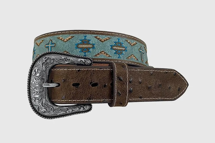 Mens Aztec and Crosses Belt