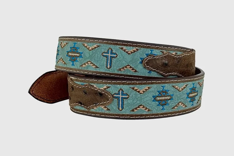 Mens Aztec and Crosses Belt