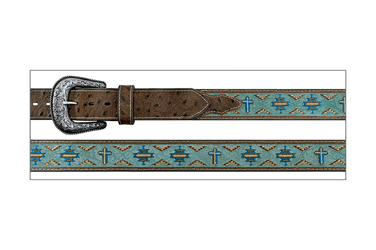 Mens Aztec and Crosses Belt