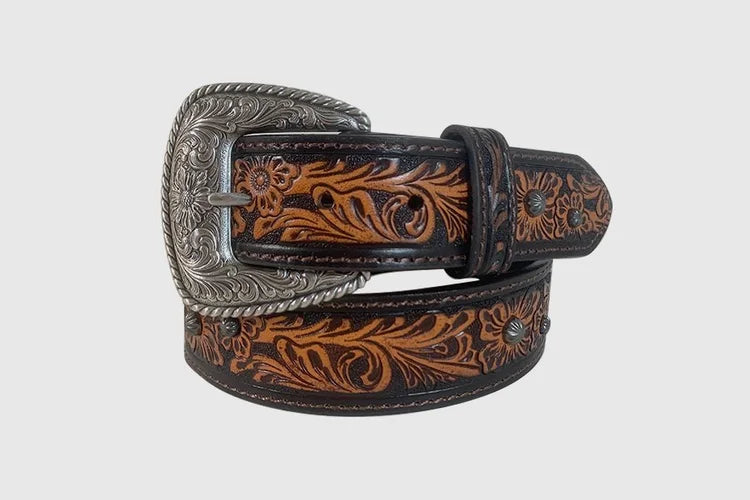 Womens Dark Floral Belt