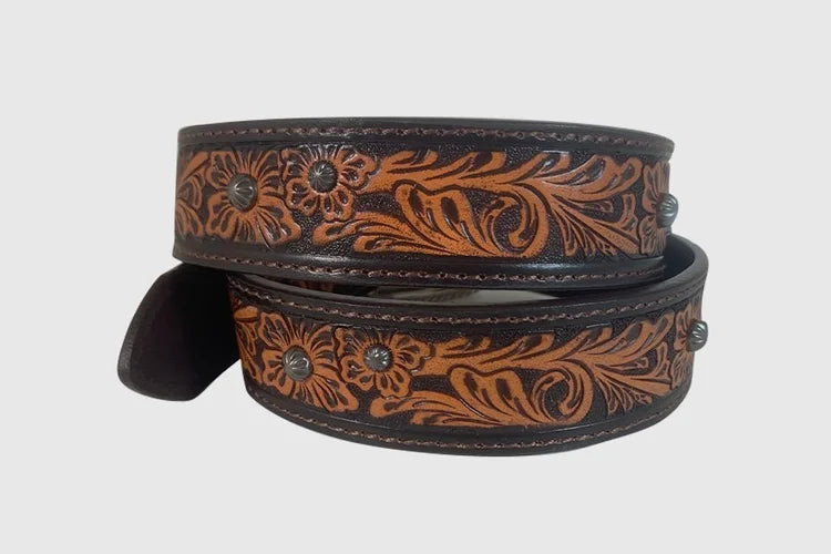 Womens Dark Floral Belt