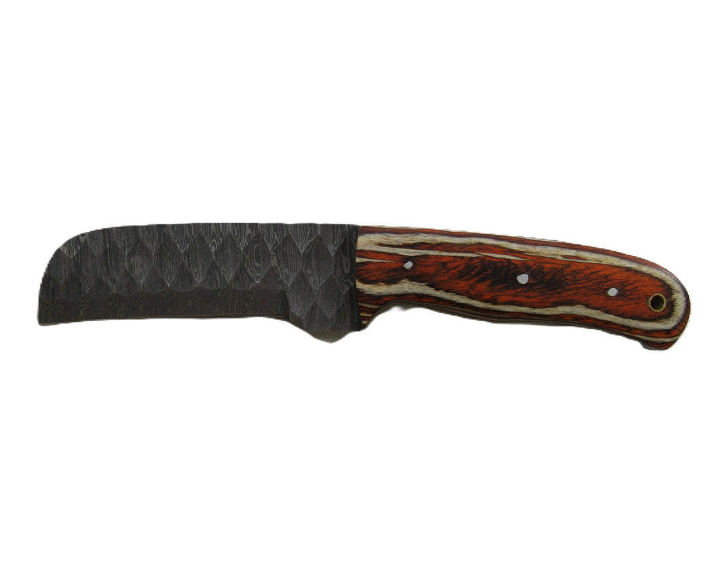 Longhorn Utility wood Bull Knife - Fixed Blade - Damascus Steel
