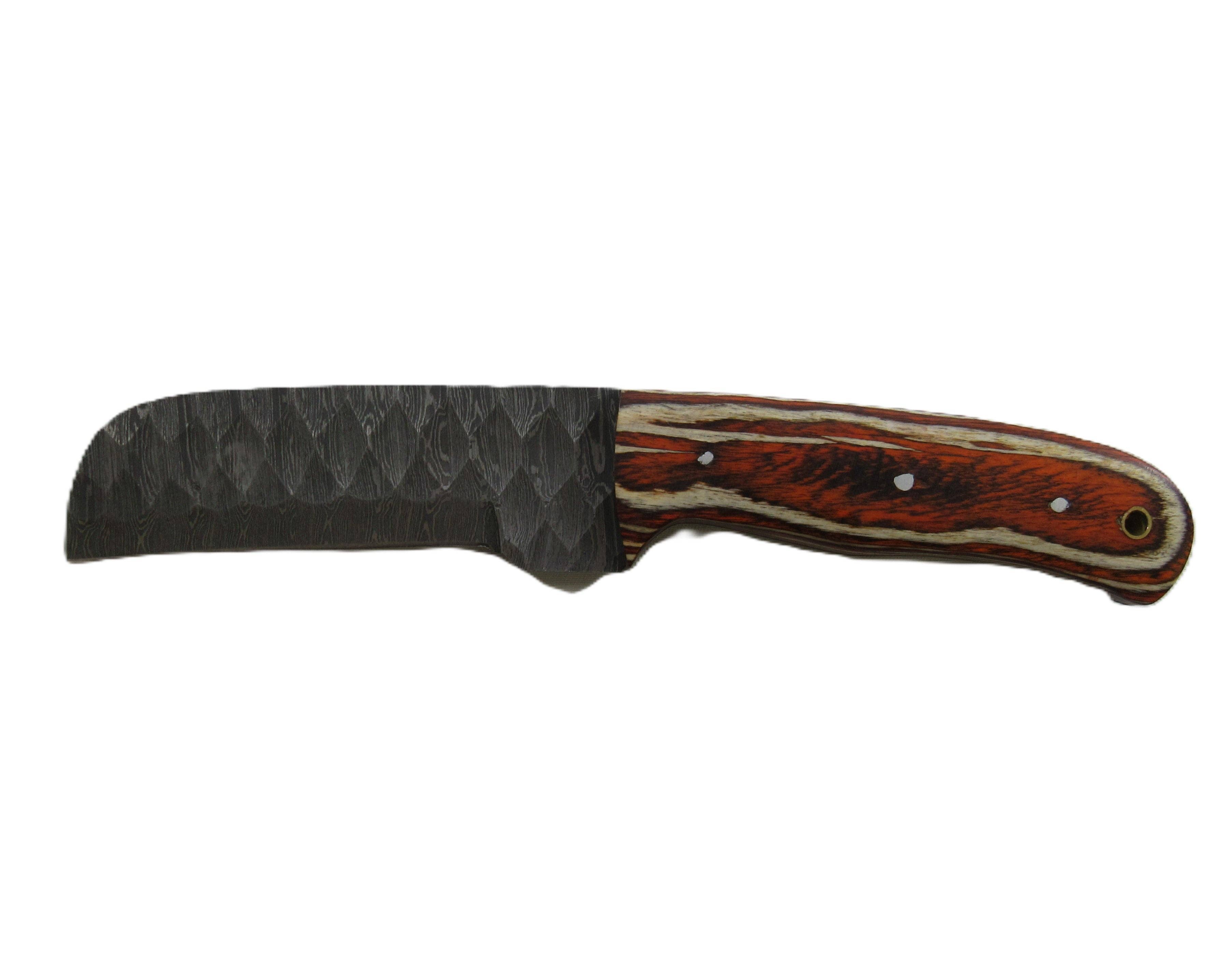 Longhorn Utility wood Bull Knife - Fixed Blade - Damascus Steel