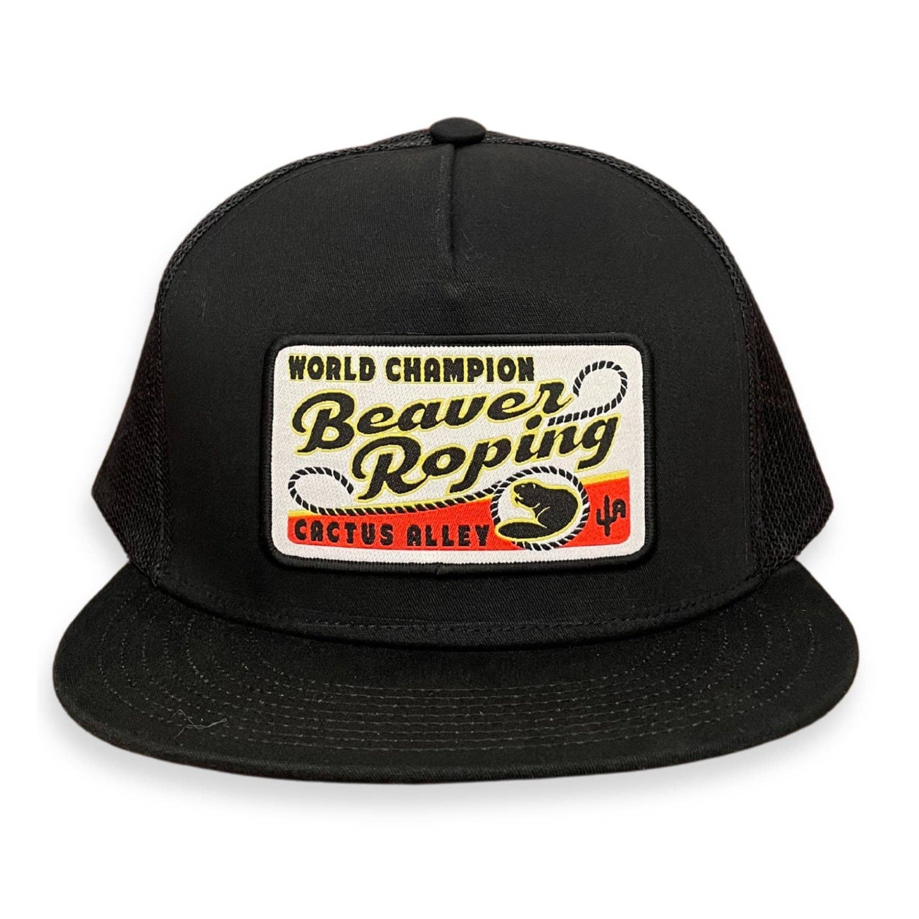 "Beaver Roping" - 6006 Black/ Black Mesh, Snapback Cap (WESA JAN 2024)