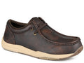 Mens Brown Faux Tumbled Leather Upper