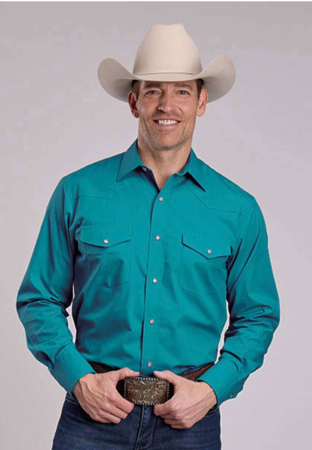 Turquoise men’s button up