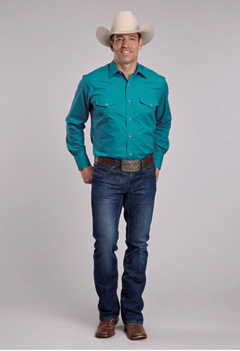 Turquoise men’s button up