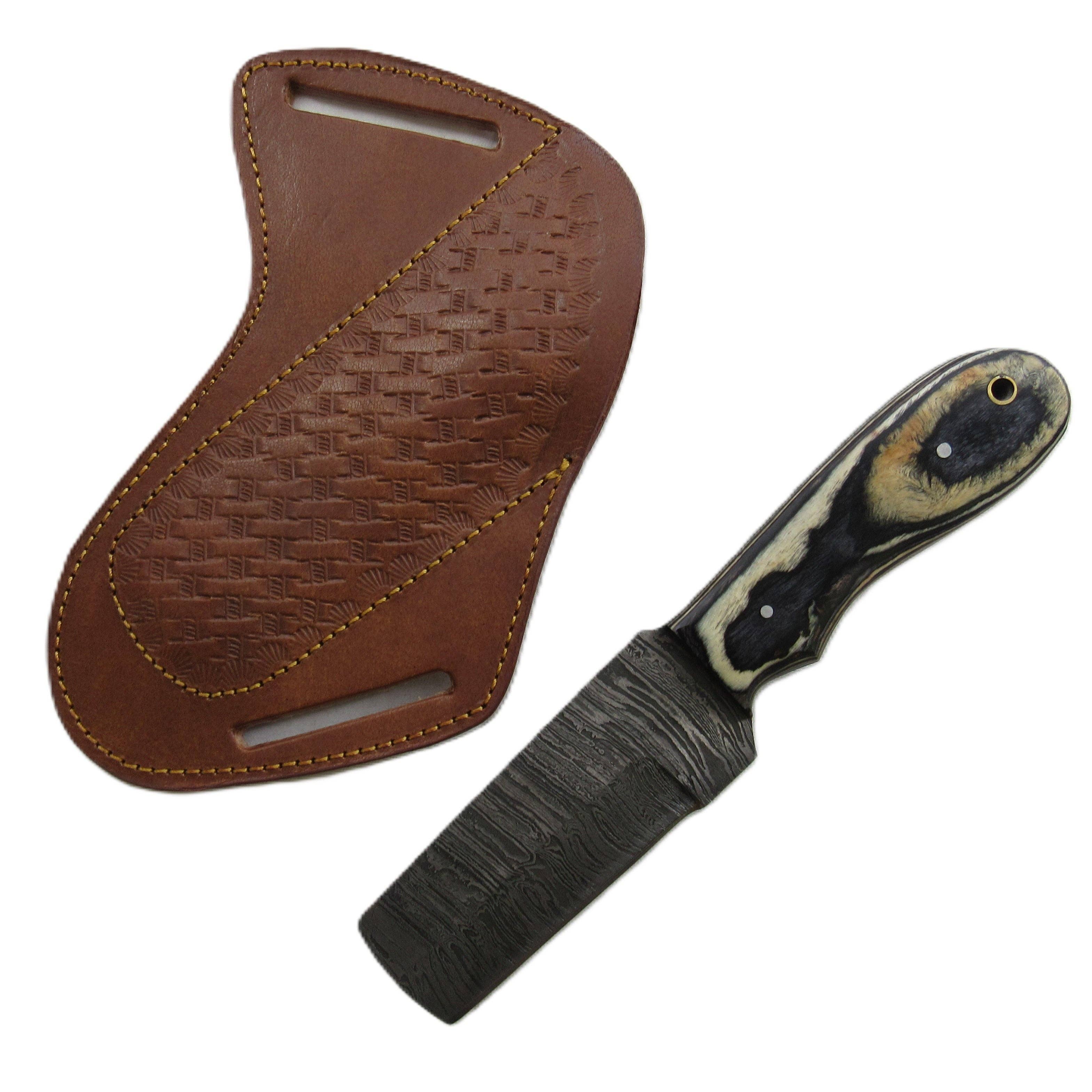 Marblewood Utility Bull Knife - Fixed Blade - Damascus Steel