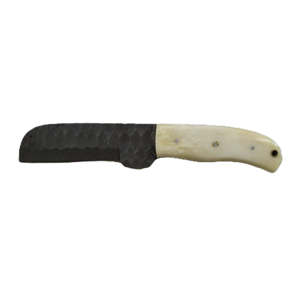 Longhorn Utility white Bull Knife - Fixed Blade - Damascus Steel