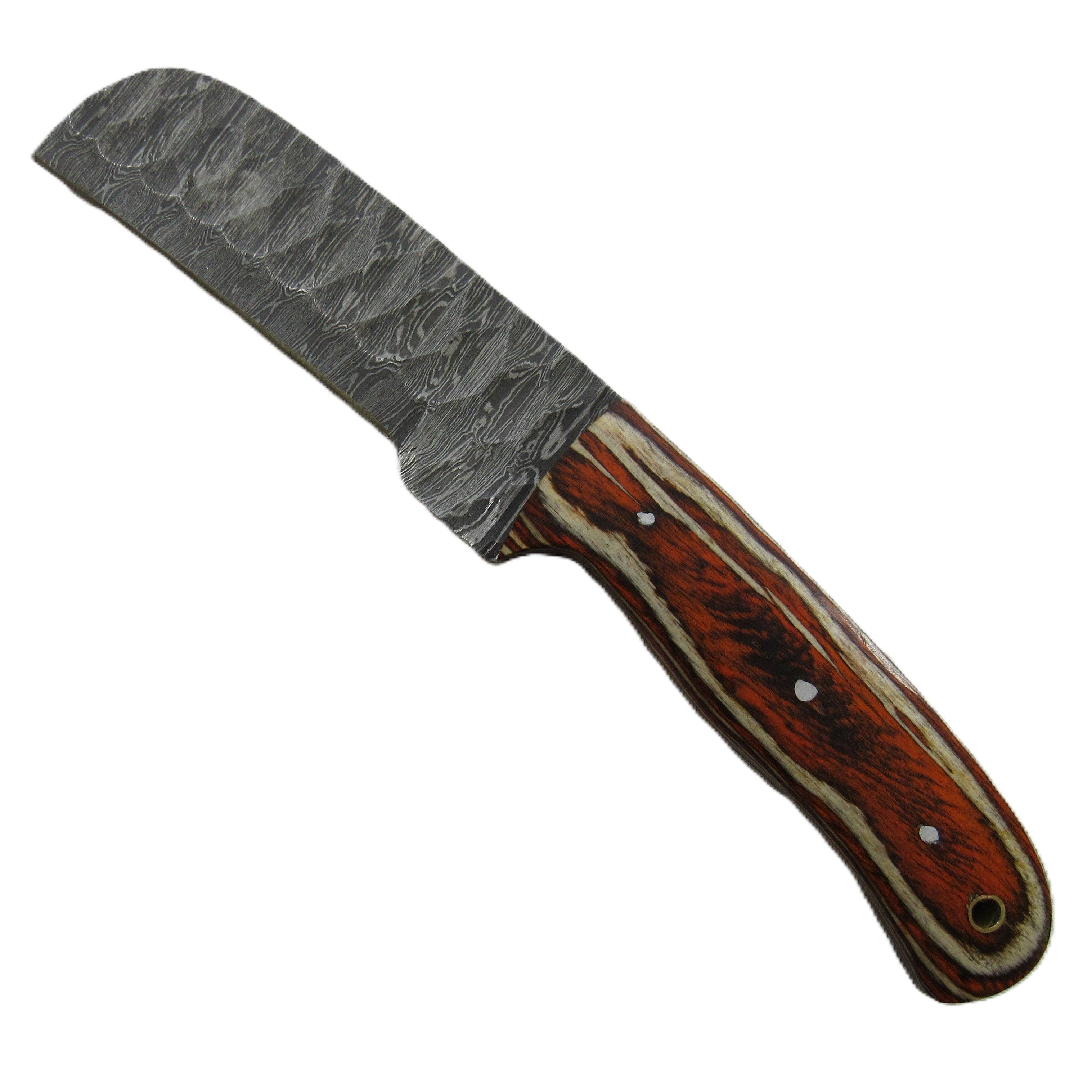 Longhorn Utility wood Bull Knife - Fixed Blade - Damascus Steel