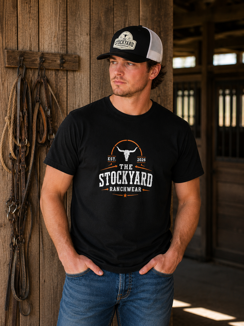 The Stockyard Ranchwear Logo Tee – Black